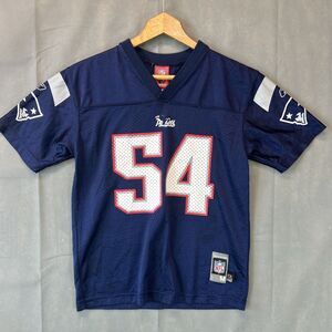 New England Patriots 54 Teddy Bruschi Reebok NFL Players Youth M Blue Jersey